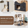 Cat Scratch Furniture Protector Mat DIY Cat Scratch Pad Self-Adhesive, Pet Scratching Post Cat Scratcher Carpet anti Cat Scratch for Cat Tree/Door/Couch (Dark Gray, 11.8 * 23 Inch)